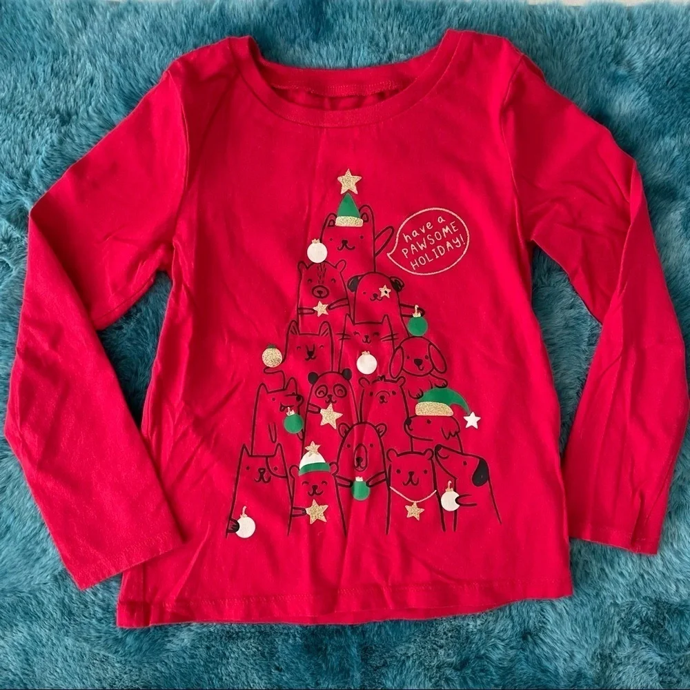 Carter’s Red Long Sleeve Graphic Tee Size 4T Toddler Girl